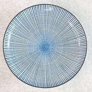 Vintage 2-Piece Set Showa Sei Pottery Tokusa Plate Set, Japanese Blue and White